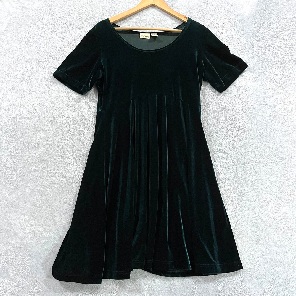 Vintage Hillard Hanson Dress Large Velvet Whimsigoth Witchy Halloween Green Dark